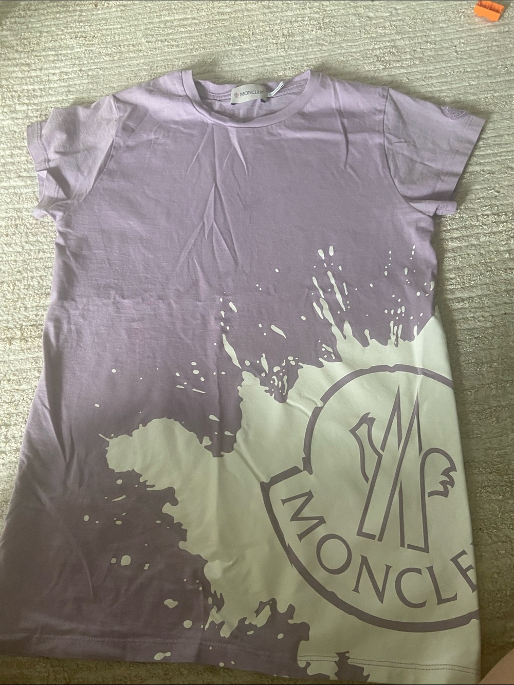 Moncler Lavender and White Splash Logo Tee